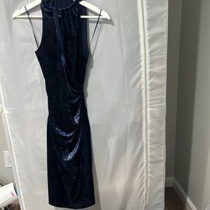 Blue velvet dress